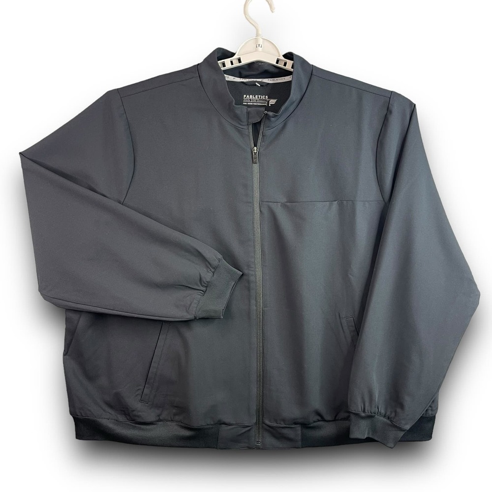 Fabletics Mens Jacket Size 4XL Black Full Zip